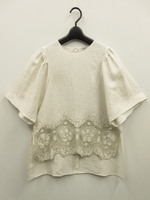 マーレンダム／裾刺繍リネンブラウス（ランクB）